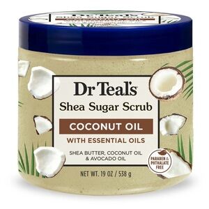 Dr Teal's Shea Sugar Body Scrub, Coconut Oil with Essential Oils, 19 oz